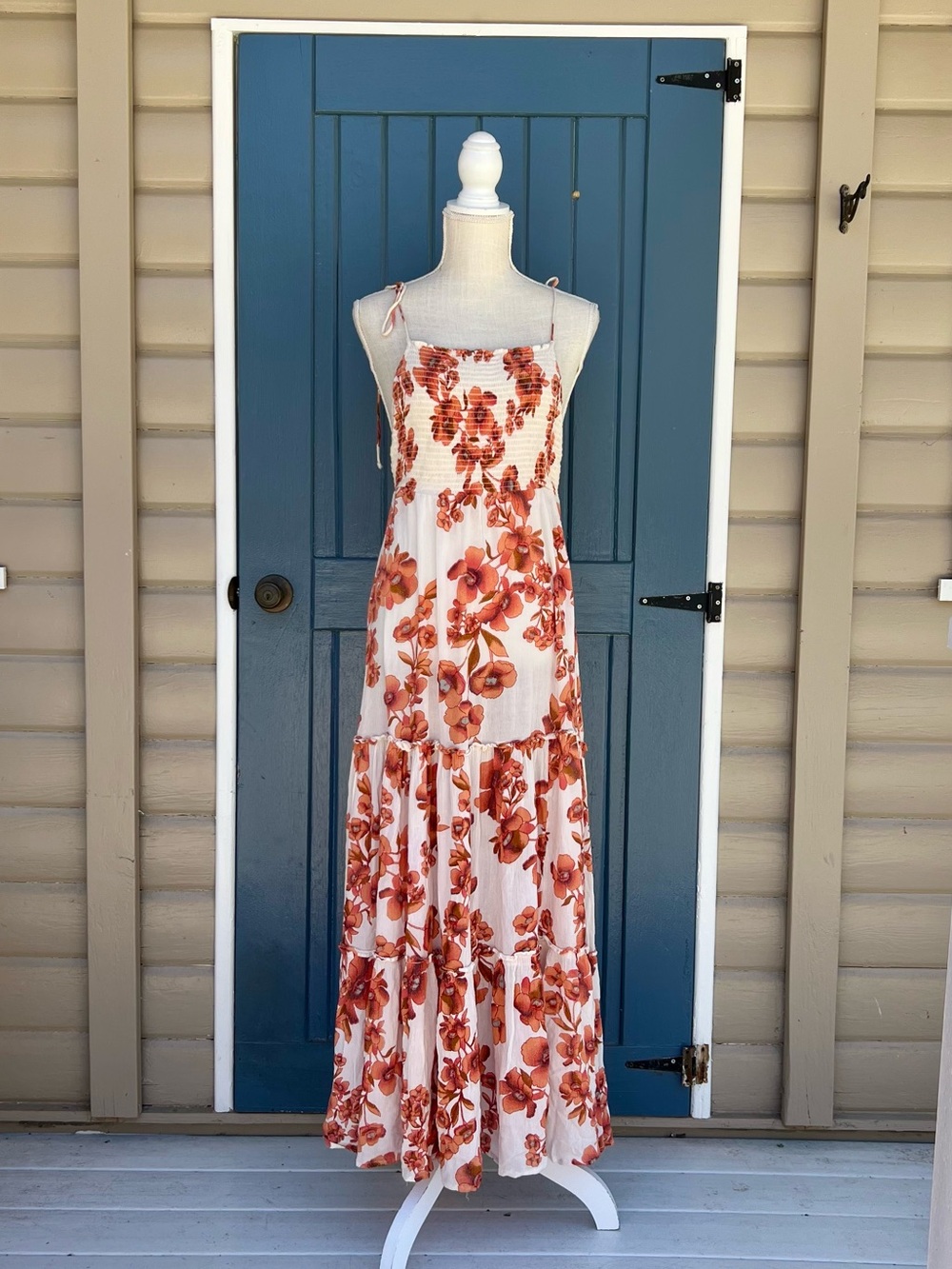 Free people garden party floral print tiered maxi dress Women’s Size XS